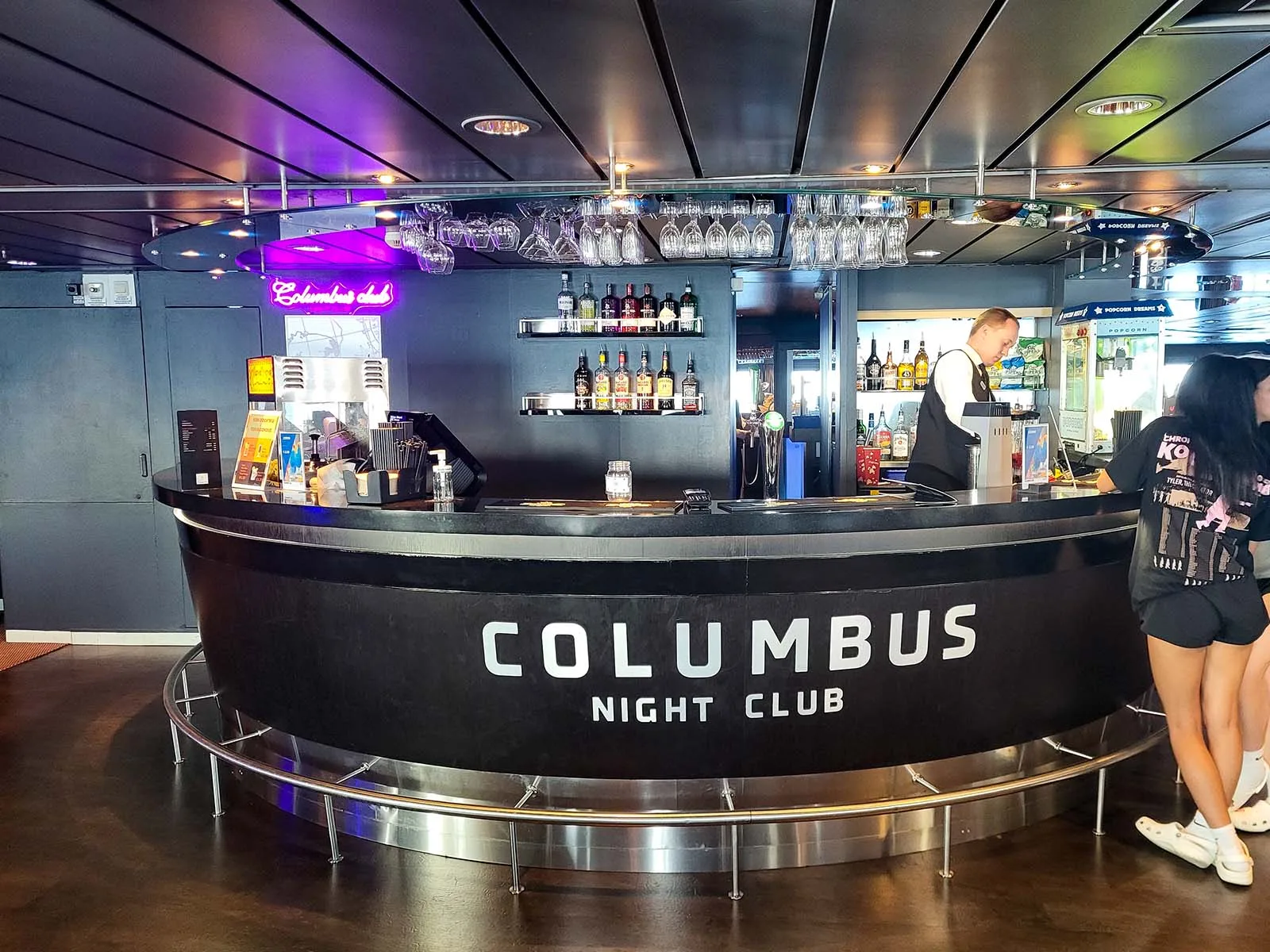 The Columbus bar in the evening