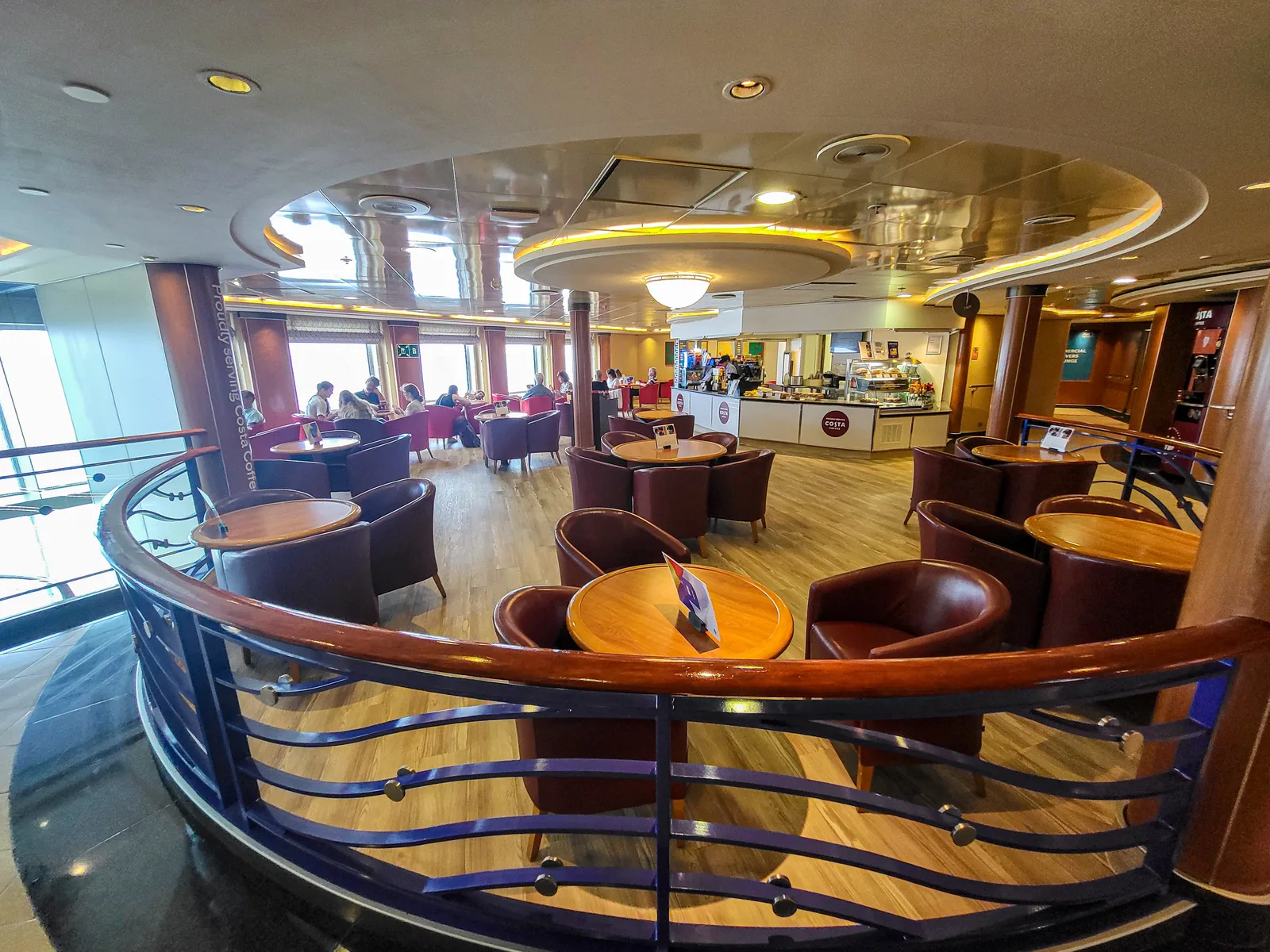 The Costa Coffee lounge on board