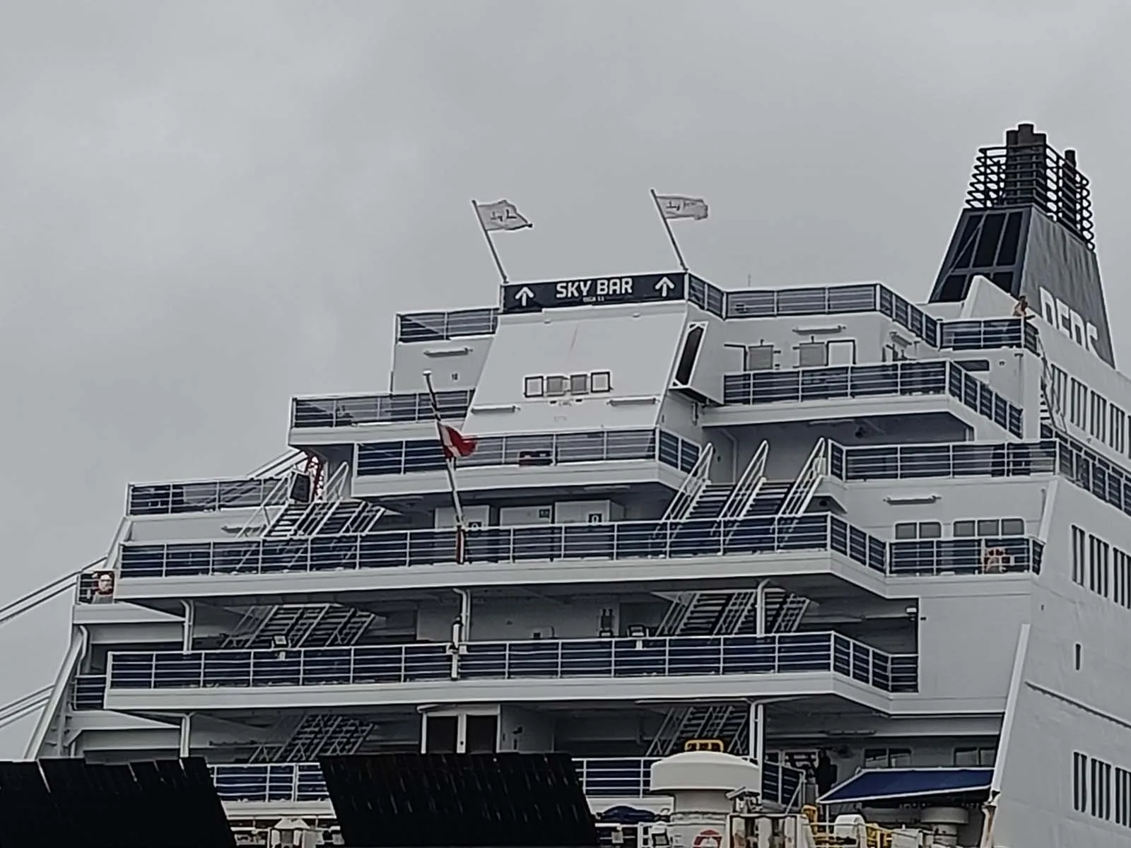The stern decks of the Princess Seaways