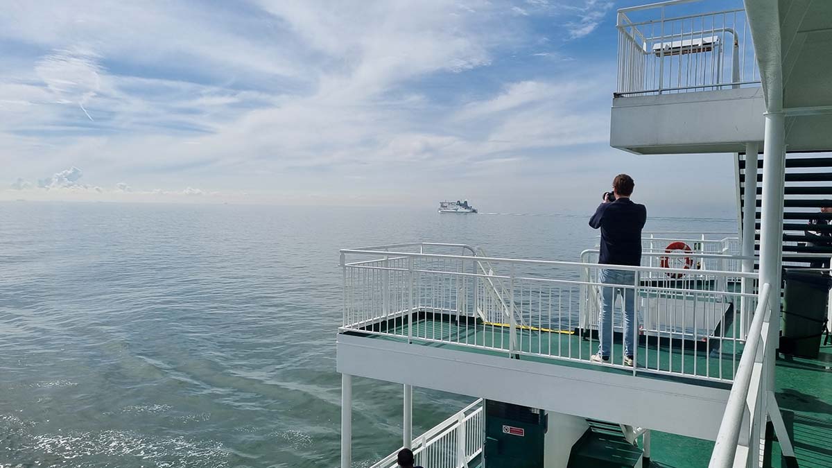 Us on board one of the crossings to the Continent