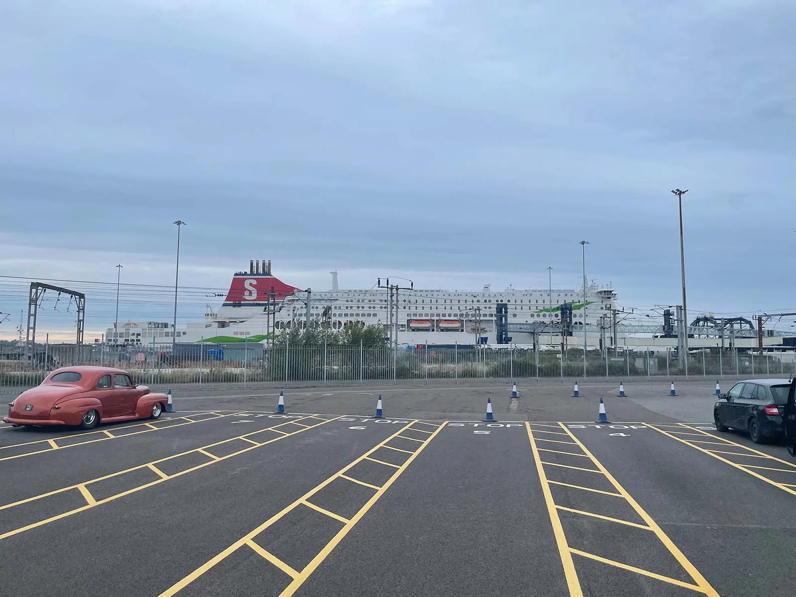 Waiting for boarding at Harwich with the Stena Hollandica at the berth